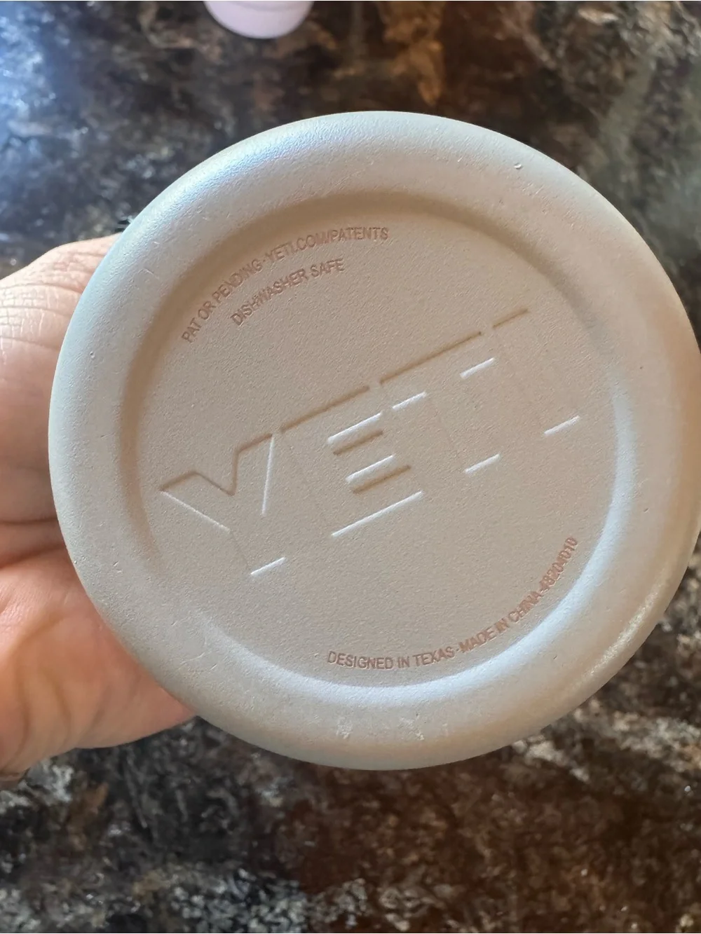 Yeti Gray Rambler Can Insulator with Black Lid